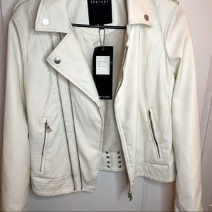 Cream/white leather jacket